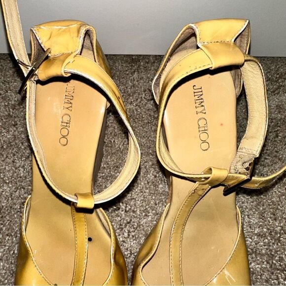 Jimmy Choo Pela Patent Cork Wedges in Nude/Tan Size EU 37 - Picture 7 of 11